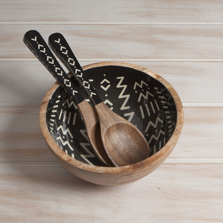 Ziggy Mango Wood Salad Servers Set of