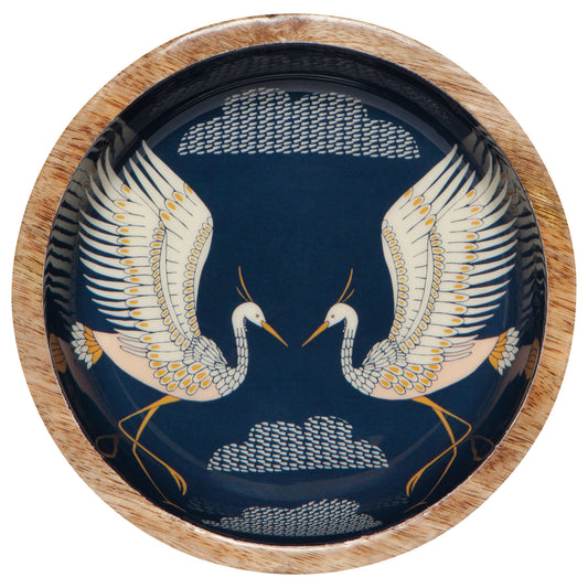 Flight Of Fancy Mango Wood Shallow Bowl