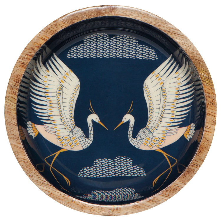 Flight Of Fancy Mango Wood Shallow Bowl