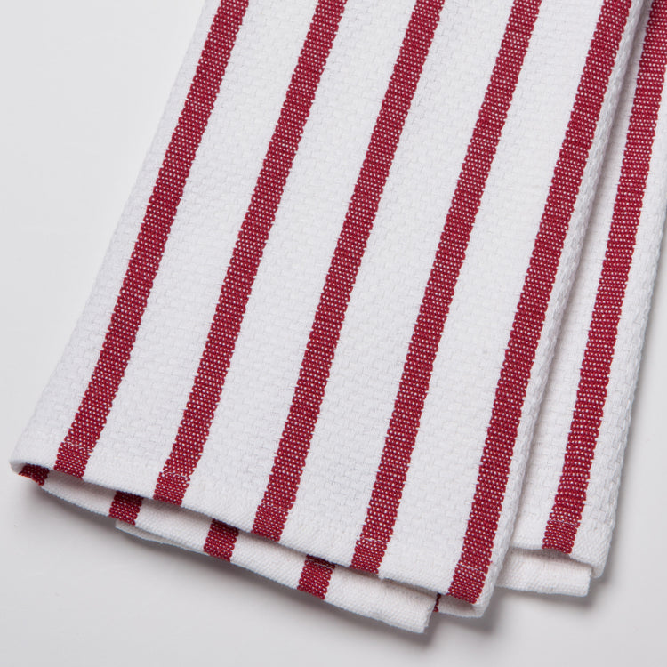 Basketweave Carmine Red Dishtowel