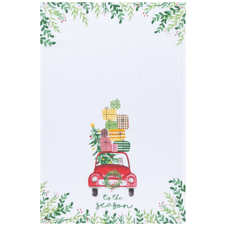 Winter Wheels Coordinated Dishtowels Set of 2