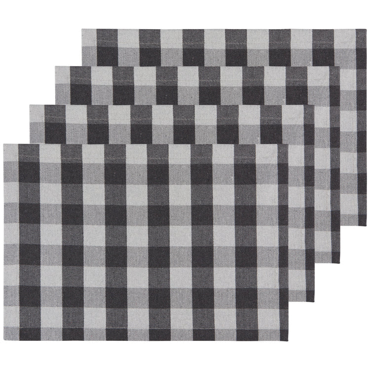 Second Spin Charcoal Buffalo Check Placemats Set of 4