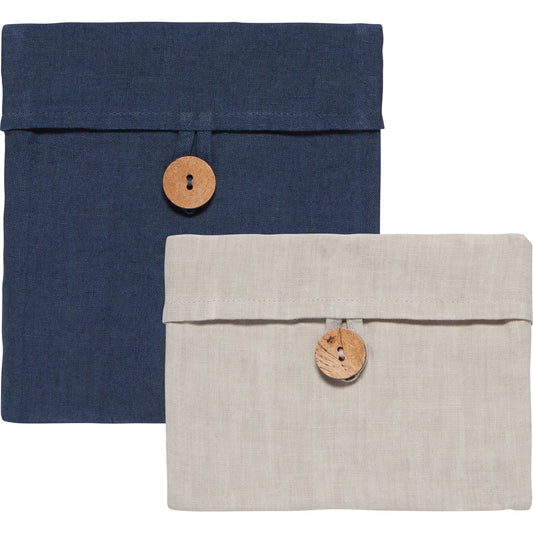 Nourish Midnight Blue Gray Snack Bag Set of 2