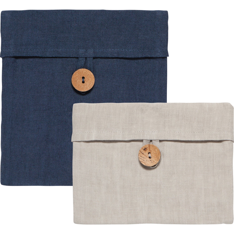 Nourish Midnight Blue Gray Snack Bag Set of 2