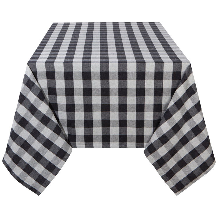 Charcoal Buffalo Check Second Spin Tablecloth 60 X 120 Inches