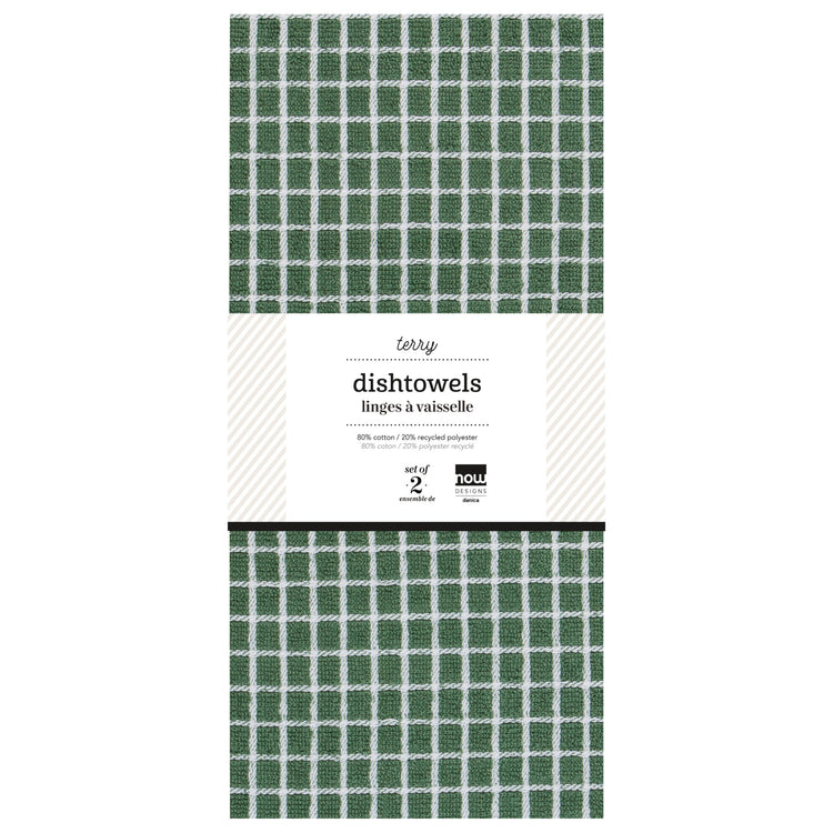 Terry Dishtowels Elm Green Set of 2