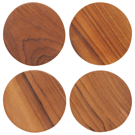 Teak Wood Coasters Set of 4