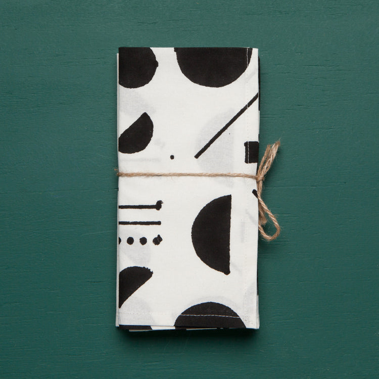 Domino Block Print Napkins Set of 4