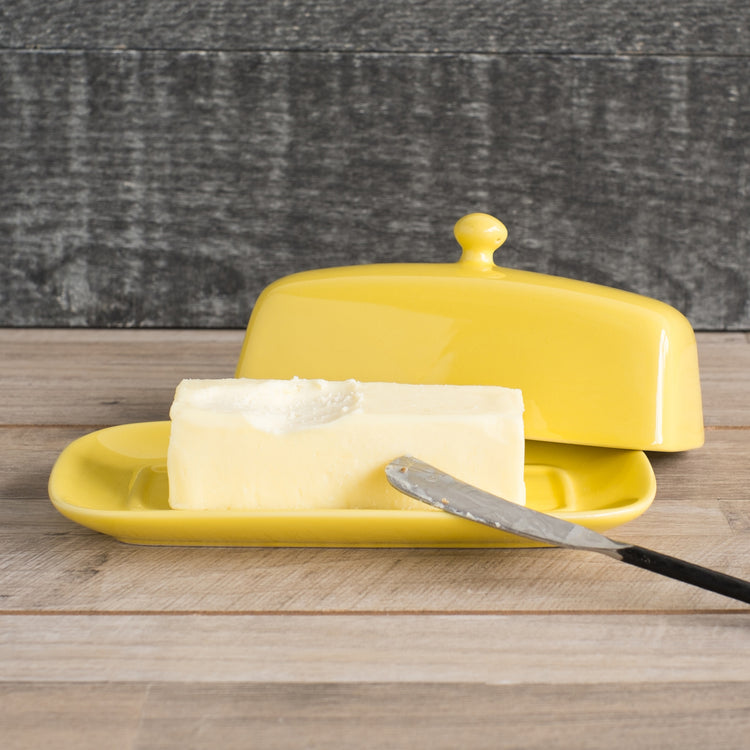 Lemon Yellow Rectangular Butter Dish