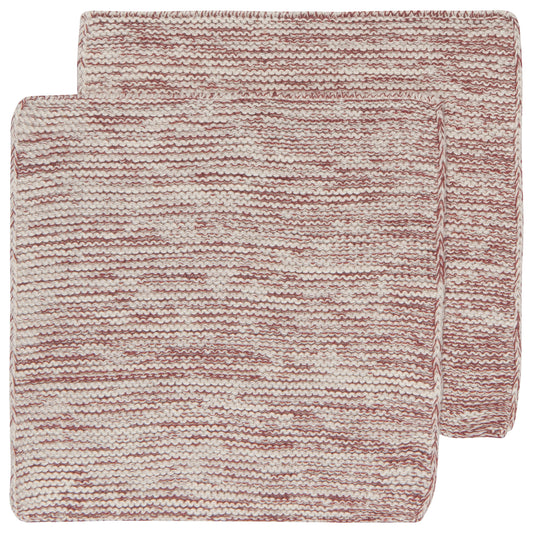 Wine Knit Dishcloths Set of 2