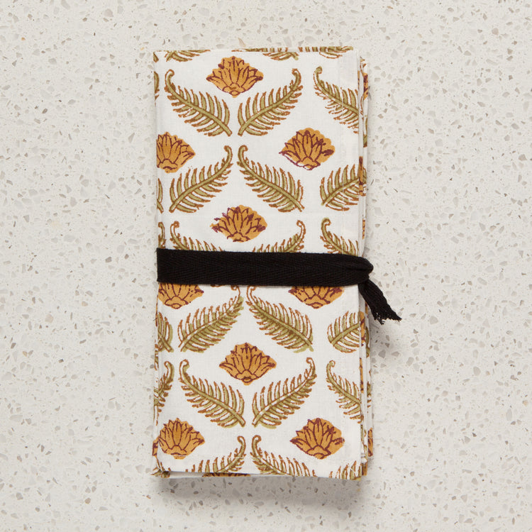 Frond Block Print Napkins Set of 4