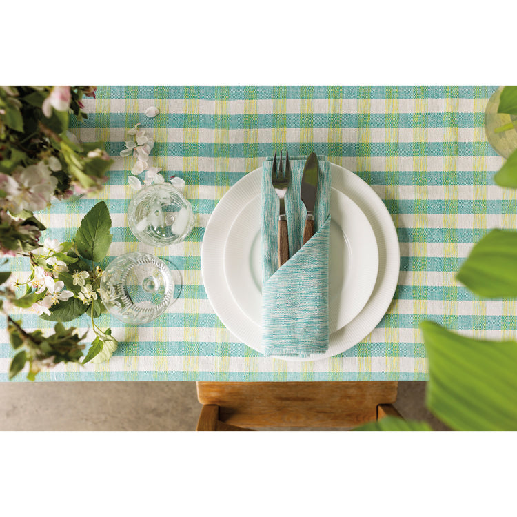 Second Spin Twisted Teal Tablecloth 90 x 60 inches