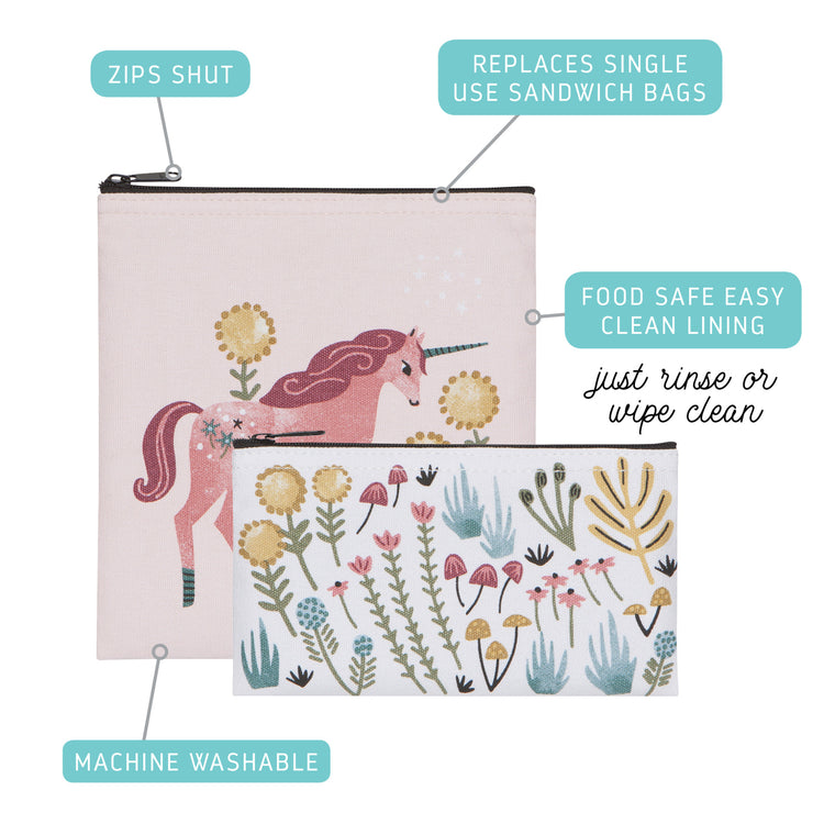 Unicorn Snack Bags Set of 2