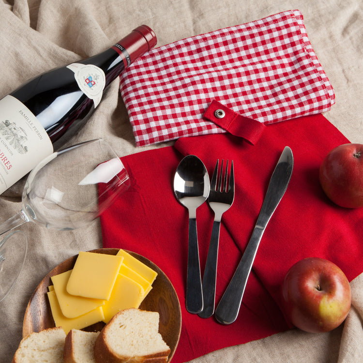 Gingham Roll Up Utensil Set of 5