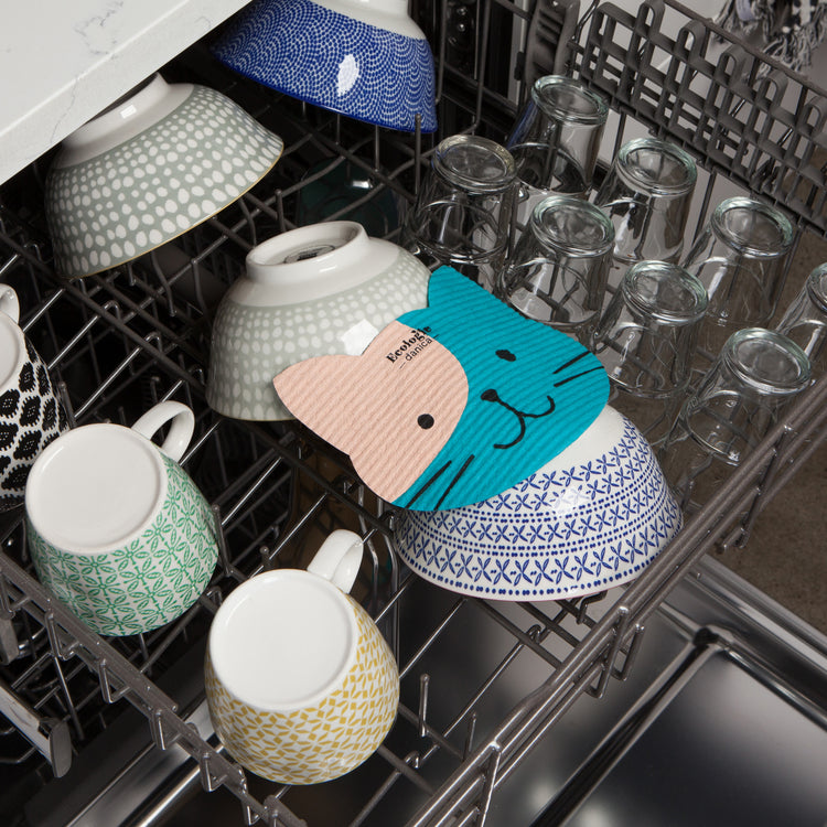 Cats Shaped Swedish Sponge Cloths Set of 3