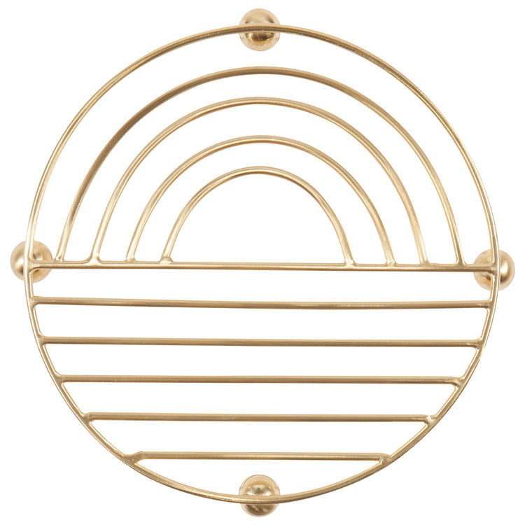 Gold Sunup Metal Trivet 8 inch