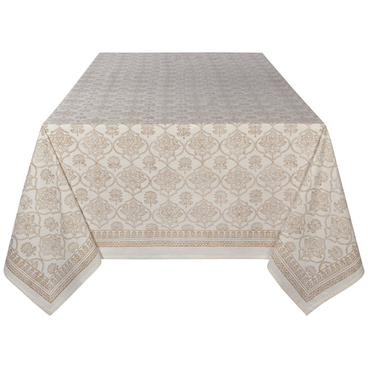 Lotus Block Print Tablecloth 90 x 60