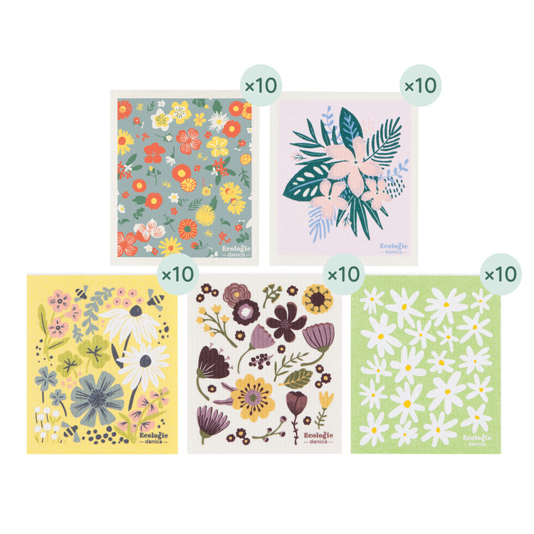 Flowers Swedish Sponge Cloth Counter Display Unit
