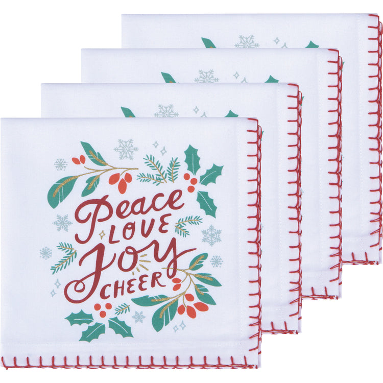 Peace And Joy Printed Napkins Set of 4
