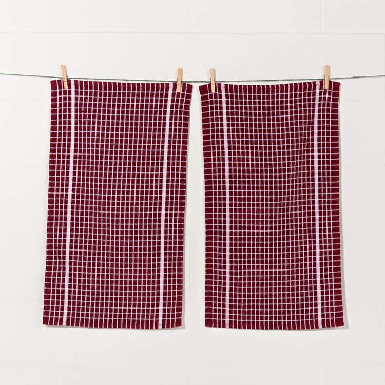 Terry Dishtowels Carmine Red Set of 2