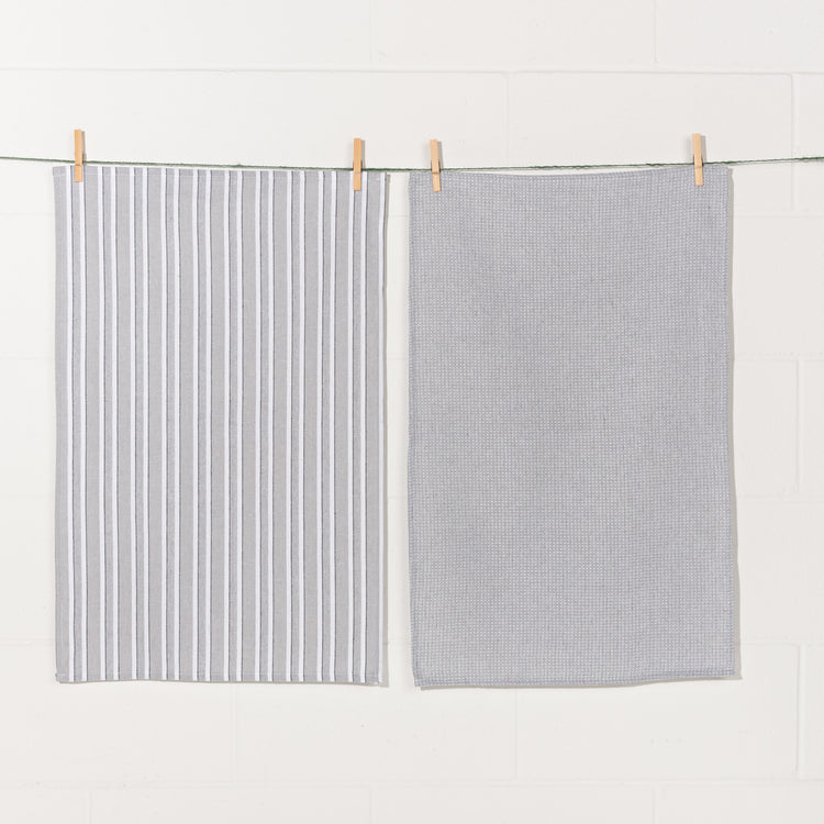 Second Spin Fog Stripe Dishtowel Set of 2