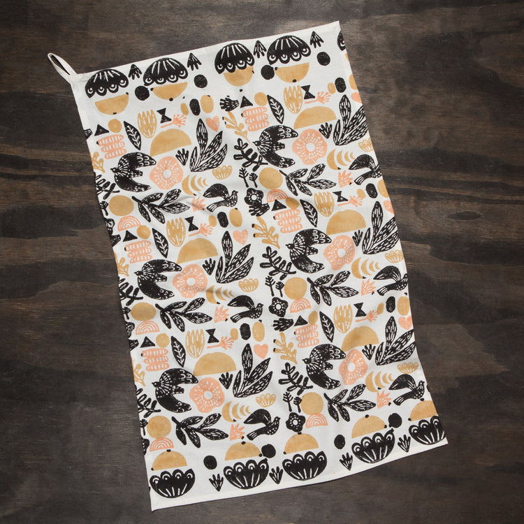 Myth Block Print Dishtowel
