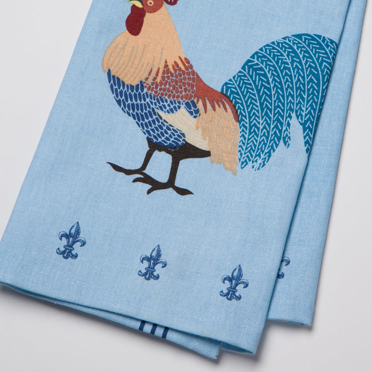 Rooster Francaise Printed Cotton Dishtowel