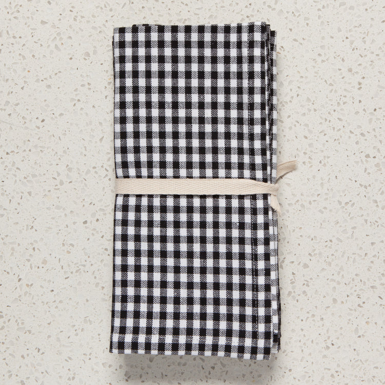 Second Spin Black Gingham Napkins Set of 4