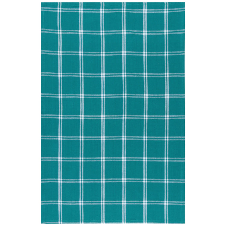 Tic Tac Toe Peacock Green Dishtowels Set of 3