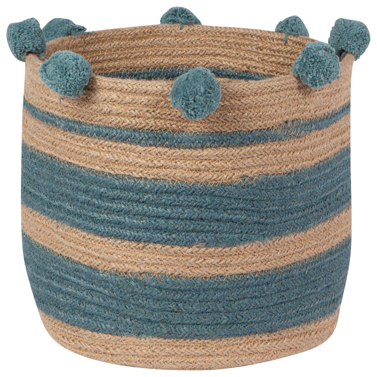 Lagoon Stripe Small Jute Basket