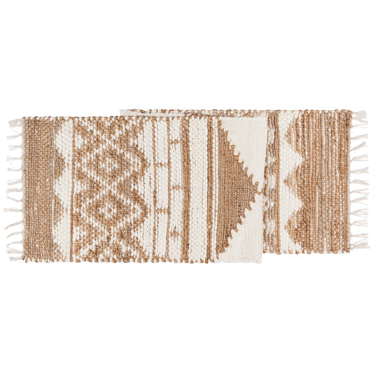 Villa White Jute Cotton Table Runner 72 inches