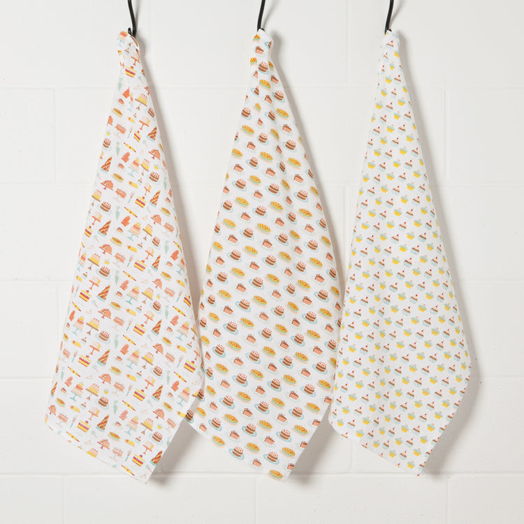 Cake Walk Bakers Floursack Dishtowel Set of 3