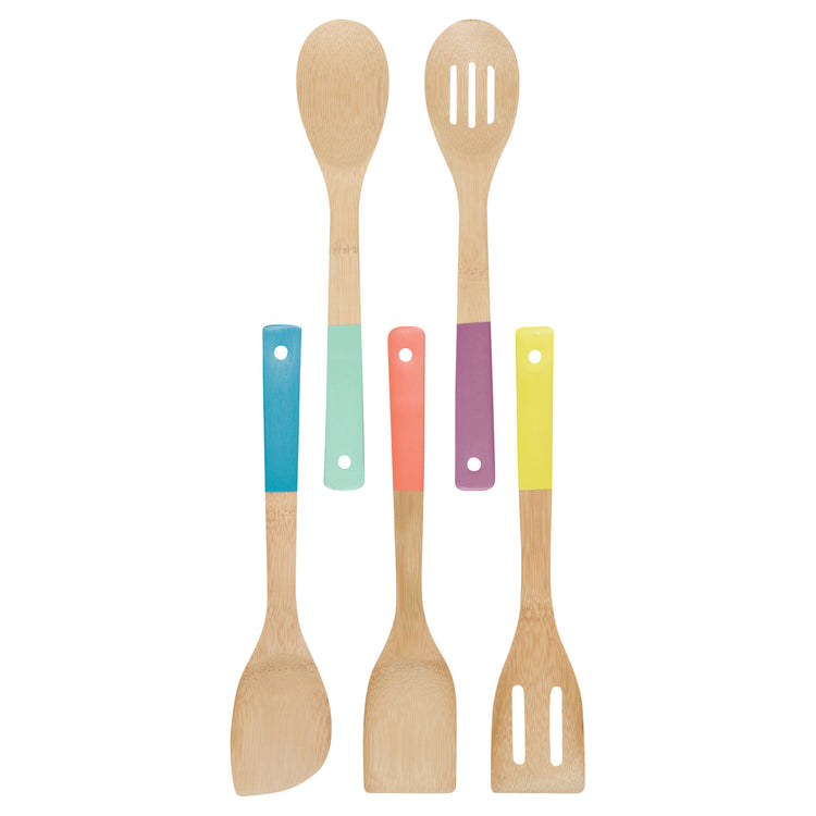 Bamboo Utensil Multi-Color Set of 5