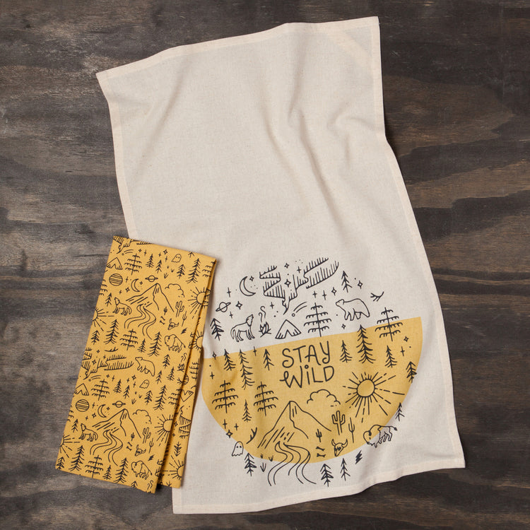 Stay Wild Printed Dishtowel Set of 2
