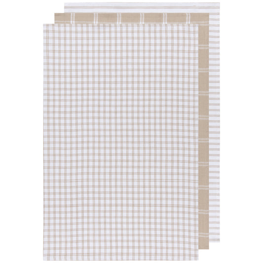 Tic Tac Toe Sandstone Dishtowels Set of 3