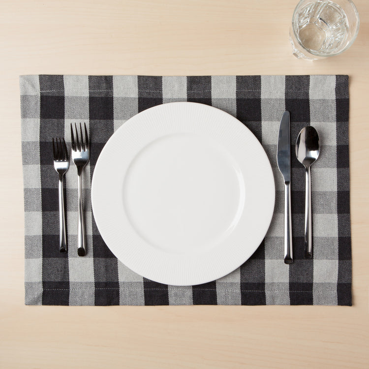 Second Spin Charcoal Buffalo Check Placemats Set of 4