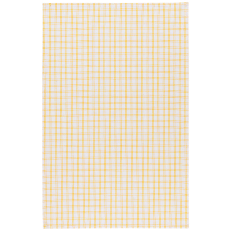 Tic Tac Toe Lemon Yellow Dishtowels Set of 3
