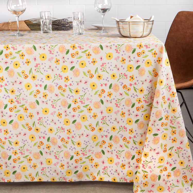 Cottage Floral Printed Tablecloth 120 X 60 Inches
