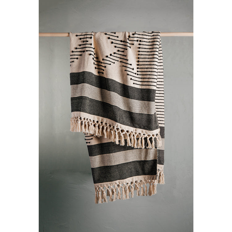 Natural Black Elisa Throw