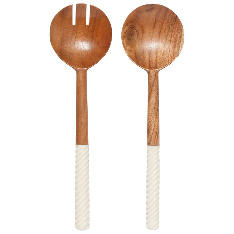 Resin Acacia Wood Salad Servers Set of 2