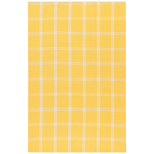 Tic Tac Toe Lemon Yellow Dishtowels Set of 3