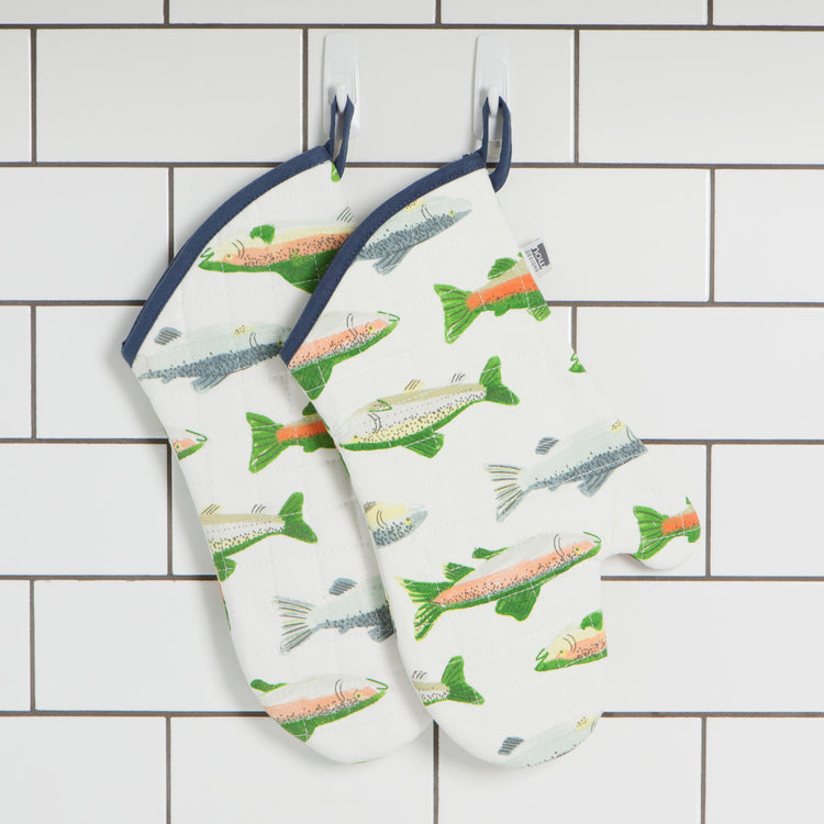 Gone Fishin Chef Quilted Oven Mitt