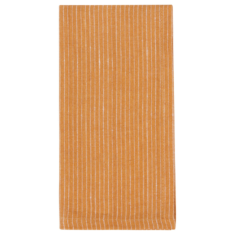 Ochre Pinstripe Linen Napkins Set of 4