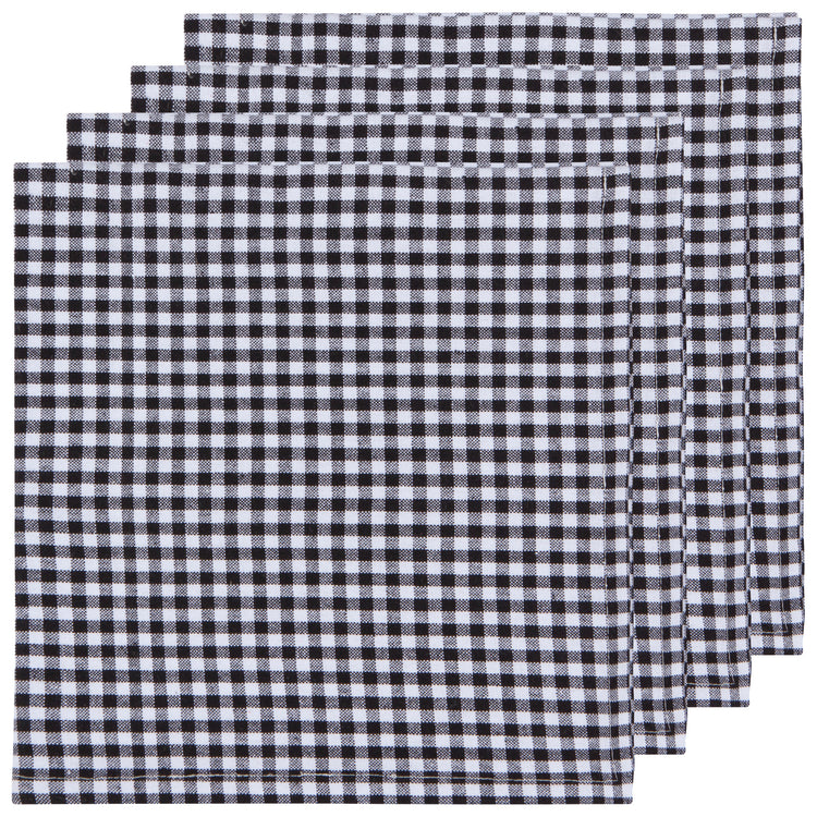 Second Spin Black Gingham Napkins Set of 4