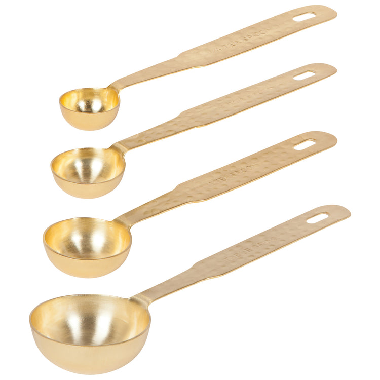 Gold Hammered Measuring Spoons Set of 4