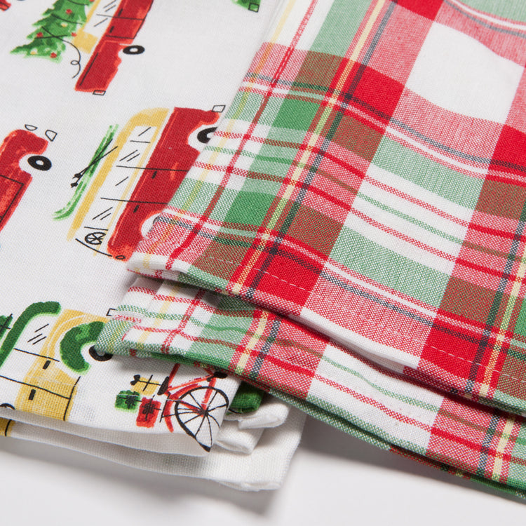 Holiday Cars Coordinated Dishtowels Set of 2