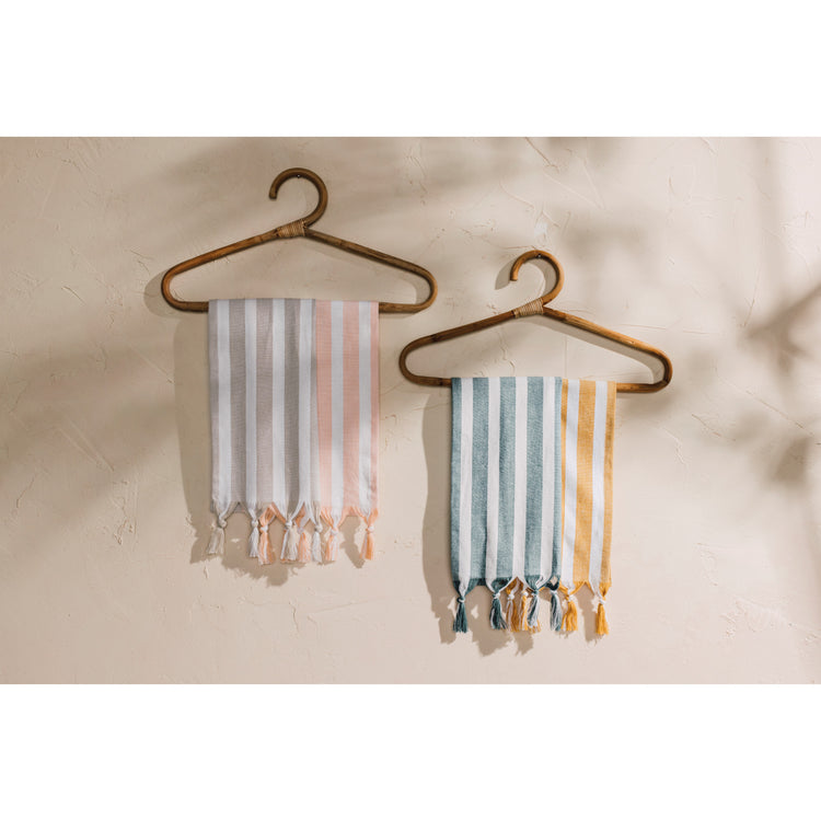 Lagoon Ochre Caban Stripe Dishtowel