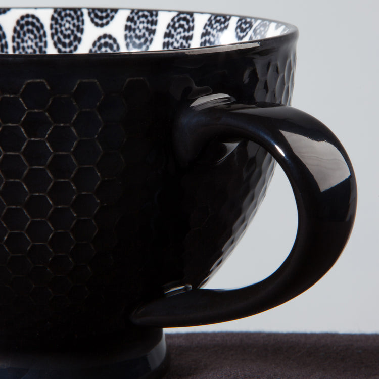 Black Stamped Latte Mug