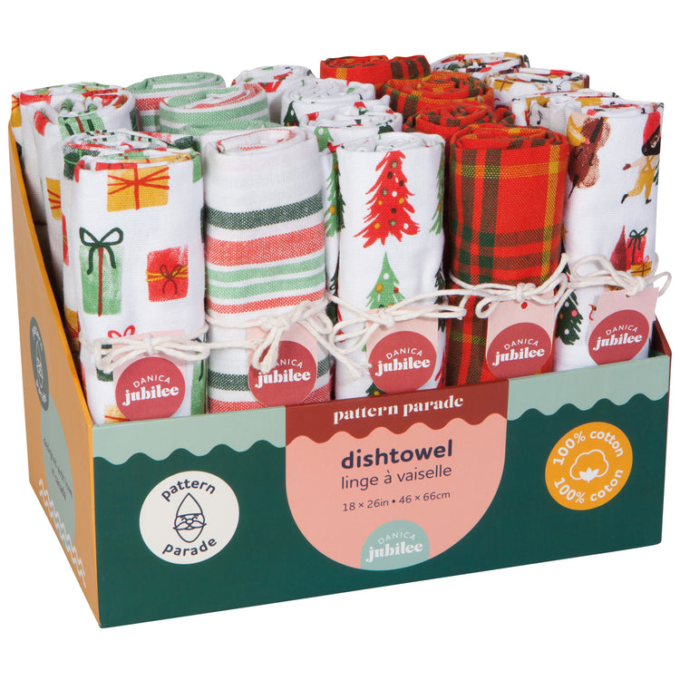 Gnome For The Holidays Dishtowels Set of 20 with Counter Display Unit