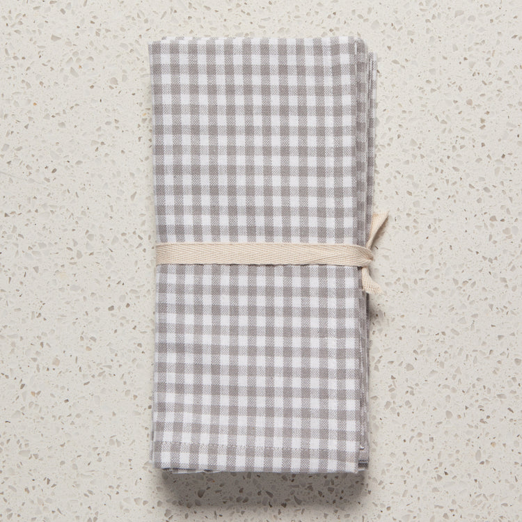 Second Spin Gray Gingham Napkins Set of 4